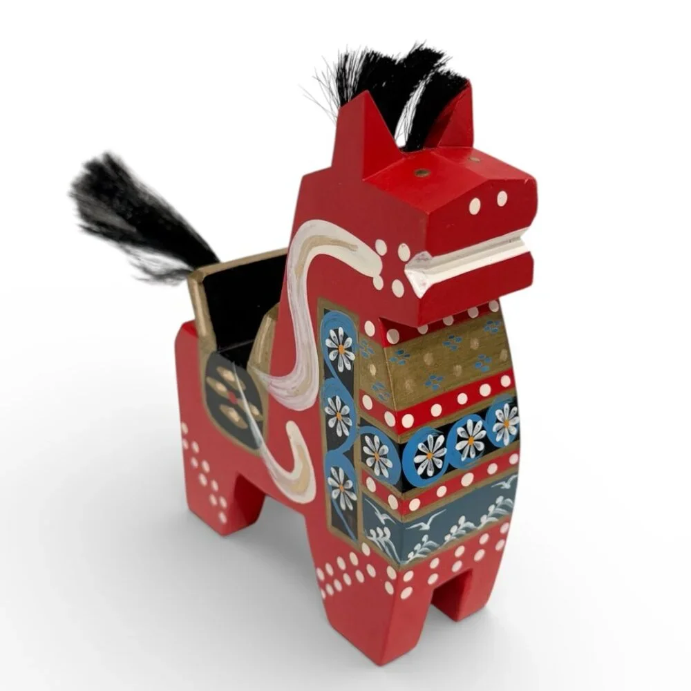 Vintage Hachinohe Horse Handmade Hand Painted Yawata, Uma Japanese Folk Art